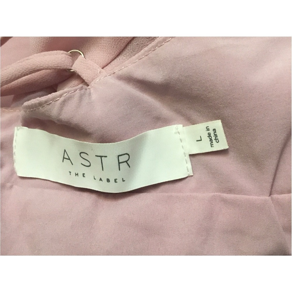 Astr Soft Pink Ruffle Wrap Maxi Dress Spaghetti Strap Size L Like New - Picture 4 of 11